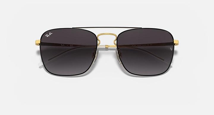 Ray-Ban RB3588 Black On Gold with Grey Gradient lenses - Closed Front