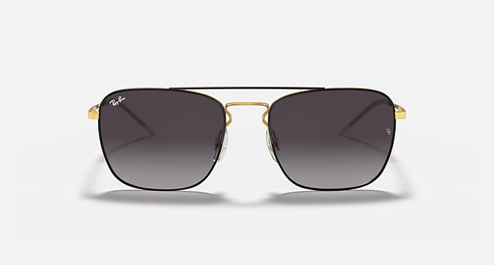 Ray-Ban RB3588 Black On Gold with Grey Gradient lenses - Front