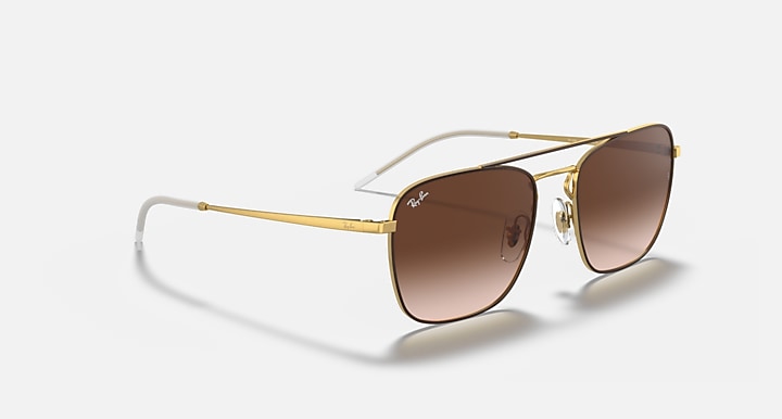 Ray-Ban RB3588 Brown On Gold with Brown Gradient Gradient lenses - Alternative