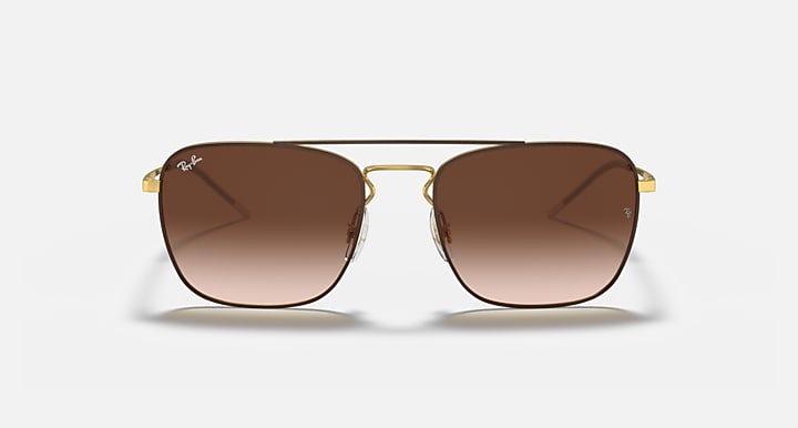 Ray-Ban RB3588 Brown On Gold with Brown Gradient Gradient lenses - Front