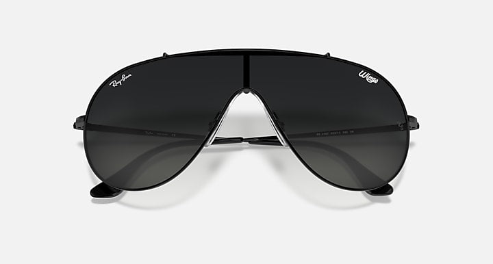 Ray-Ban WINGS Black with Grey Gradient Gradient lenses - Closed Front