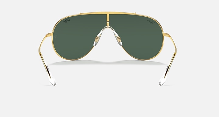 Ray-Ban WINGS Arista Gold with Dark Green Solid Color lenses - Back