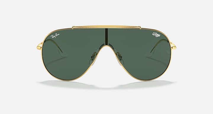 Ray-Ban WINGS Arista Gold with Dark Green Solid Color lenses - Front