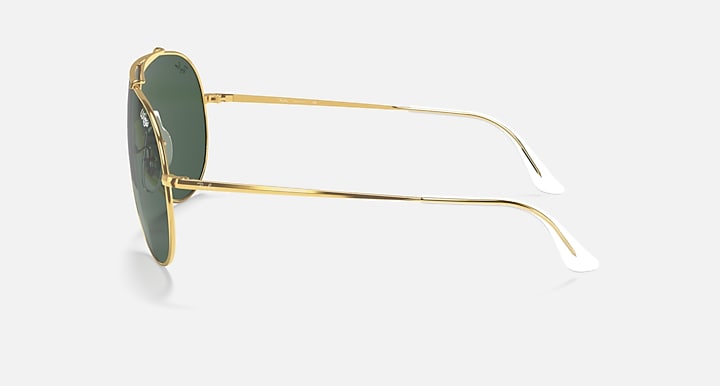 Ray-Ban WINGS Arista Gold with Dark Green Solid Color lenses - Lateral