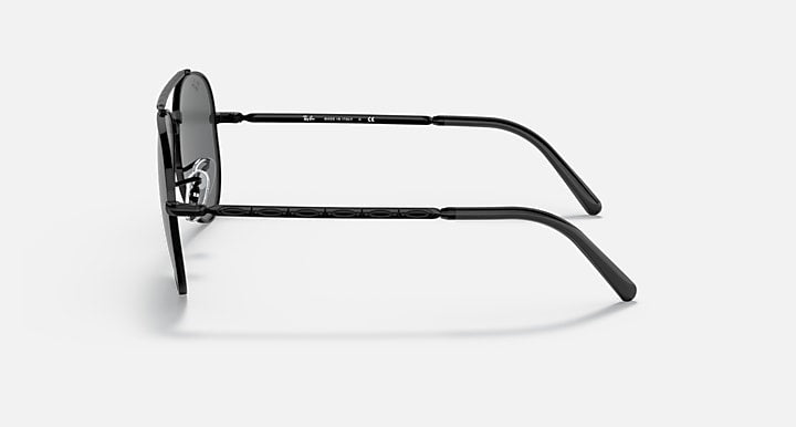 Ray-Ban NEW AVIATOR Black with Dark Grey Solid Color lenses - Lateral
