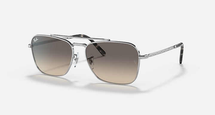Ray-Ban NEW CARAVAN Silver with Clear Gradient Grey Gradient lenses - Quarter