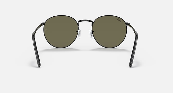 Ray-Ban NEW ROUND Black with Green Mirror Blue Solid Color - Mirror lenses - Back