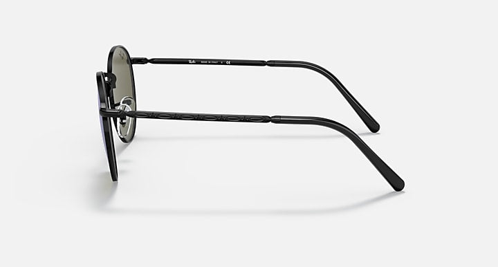Ray-Ban NEW ROUND Black with Green Mirror Blue Solid Color - Mirror lenses - Lateral