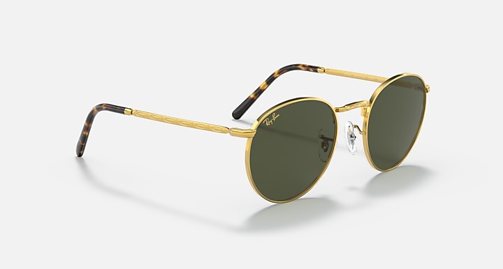 Ray-Ban NEW ROUND Gold with Green Solid Color lenses - Alternative
