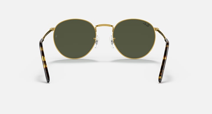 Ray-Ban NEW ROUND Gold with Green Solid Color lenses - Back