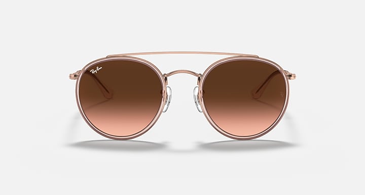 Ray-Ban ROUND DOUBLE BRIDGE Copper with Brown Gradient Gradient lenses - Front