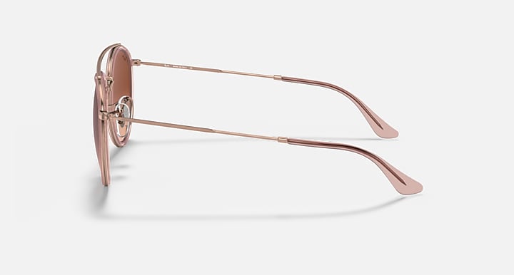 Ray-Ban ROUND DOUBLE BRIDGE Copper with Brown Gradient Gradient lenses - Lateral