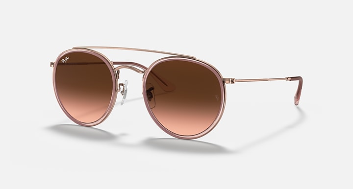 Ray-Ban ROUND DOUBLE BRIDGE Copper with Brown Gradient Gradient lenses - Quarter