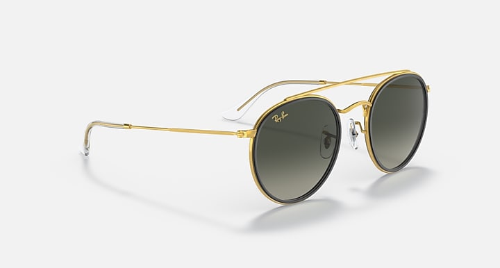 Ray-Ban ROUND DOUBLE BRIDGE Gold with Grey Gradient Gradient lenses - Alternative