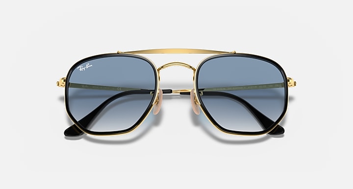 Ray-Ban MARSHAL II Arista Gold with Light Blue Gradient Gradient lenses - Closed Front