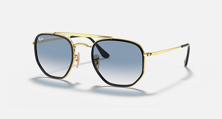 Ray-Ban MARSHAL II Arista Gold with Light Blue Gradient Gradient lenses - Quarter