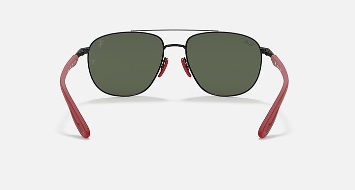 Ray-Ban RB3659M SCUDERIA FERRARI COLLECTION Black with Green Classic Solid Color lenses - Back