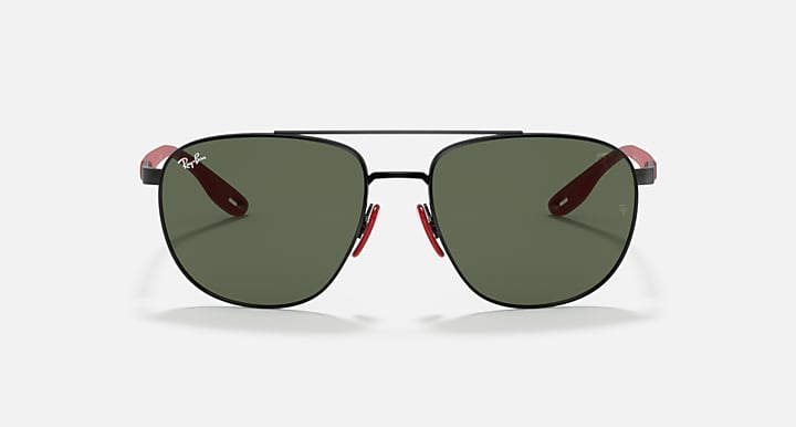 Ray-Ban RB3659M SCUDERIA FERRARI COLLECTION Black with Green Classic Solid Color lenses - Front