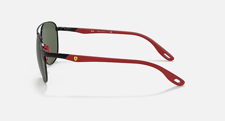 Ray-Ban RB3659M SCUDERIA FERRARI COLLECTION Black with Green Classic Solid Color lenses - Lateral