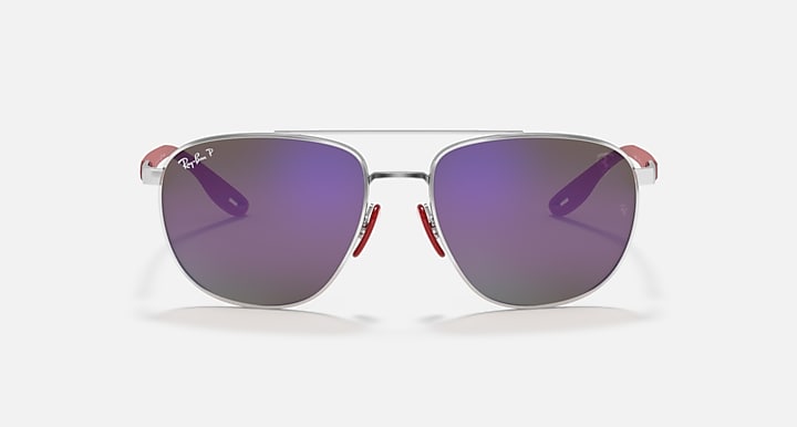 Ray-Ban RB3659M SCUDERIA FERRARI COLLECTION POLARIZED+ LENSES Silver with Blue Polarized Polarized+ lenses - Front