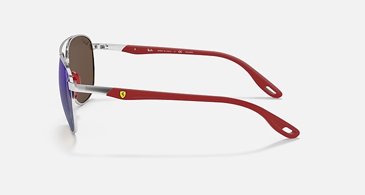 Ray-Ban RB3659M SCUDERIA FERRARI COLLECTION POLARIZED+ LENSES Silver with Blue Polarized Polarized+ lenses - Lateral