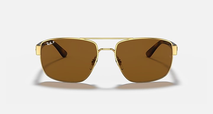 Ray-Ban RB3663 Arista Gold; Gold with Brown Polarized Solid Color lenses - Front