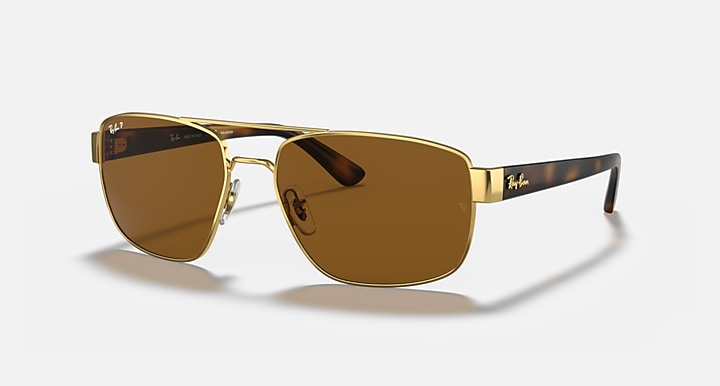 Ray-Ban RB3663 Arista Gold; Gold with Brown Polarized Solid Color lenses - Quarter