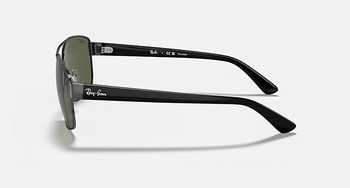 Ray-Ban RB3663 Gunmetal with G-15 Green Polarized Solid Color lenses - Lateral