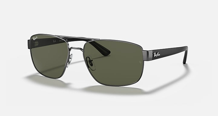 Ray-Ban RB3663 Gunmetal with G-15 Green Polarized Solid Color lenses - Quarter