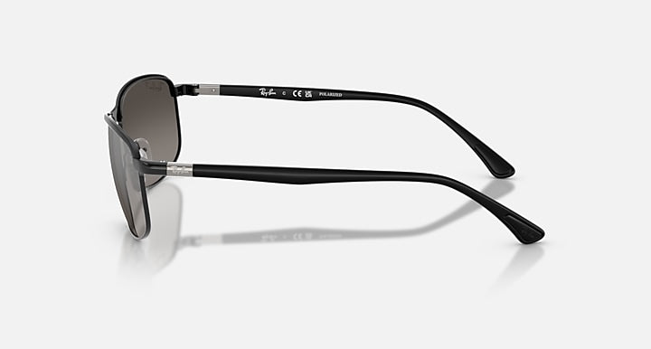 Ray-Ban RB3671 POLARIZED+ LENSES Black On Black; Black with Mirror Silver Polarized+ Polarized+ lenses - Lateral