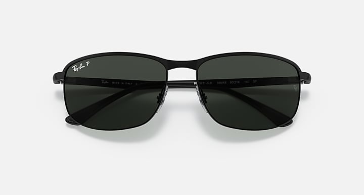Ray-Ban RB3671 POLARIZED+ LENSES Black with Dark Grey Polarized+ Polarized+ lenses - Closed Front