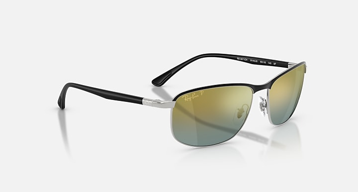 Ray-Ban RB3671 POLARIZED+ LENSES Black On Silver; Black with Gold Polarized+ Polarized+ lenses - Alternative