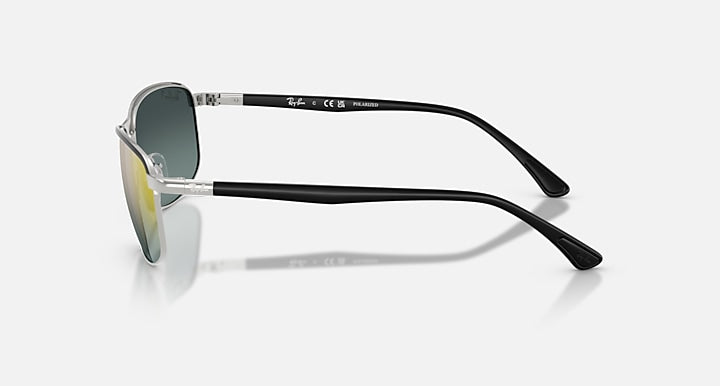 Ray-Ban RB3671 POLARIZED+ LENSES Black On Silver; Black with Gold Polarized+ Polarized+ lenses - Lateral