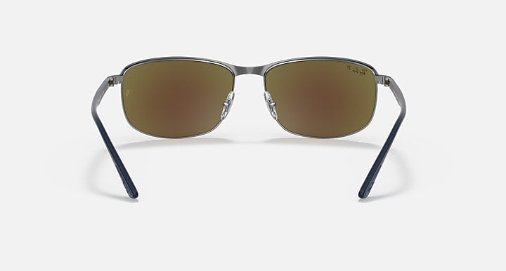 Ray-Ban RB3671 POLARIZED+ LENSES Blue On Gunmetal; Sand Blue with Grey & Blue Polarized+ Polarized+ lenses - Back