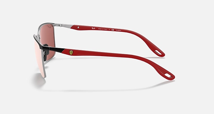 Ray-Ban RB3673M SCUDERIA FERRARI COLLECTION POLARIZED+ LENSES Black On Silver; Red with Silver Polarized+ Polarized+ lenses - Lateral