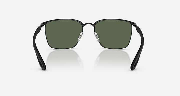 Ray-Ban RB3673M SCUDERIA FERRARI COLLECTION Black with Green Solid Color lenses - Back