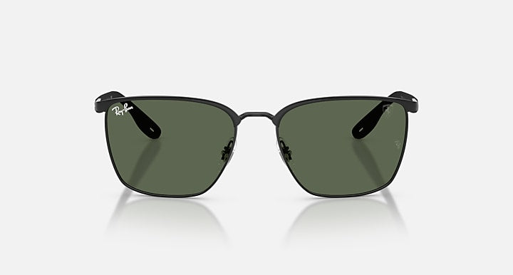 Ray-Ban RB3673M SCUDERIA FERRARI COLLECTION Black with Green Solid Color lenses - Front