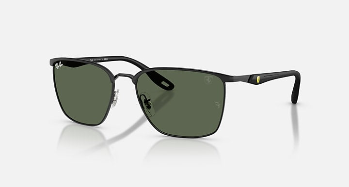 Ray-Ban RB3673M SCUDERIA FERRARI COLLECTION Black with Green Solid Color lenses - Quarter