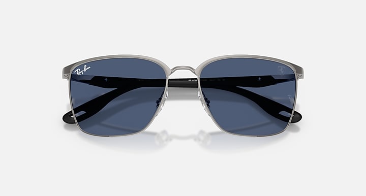 Ray-Ban RB3673M SCUDERIA FERRARI COLLECTION Silver; Black with Blue Solid Color lenses - Closed Front