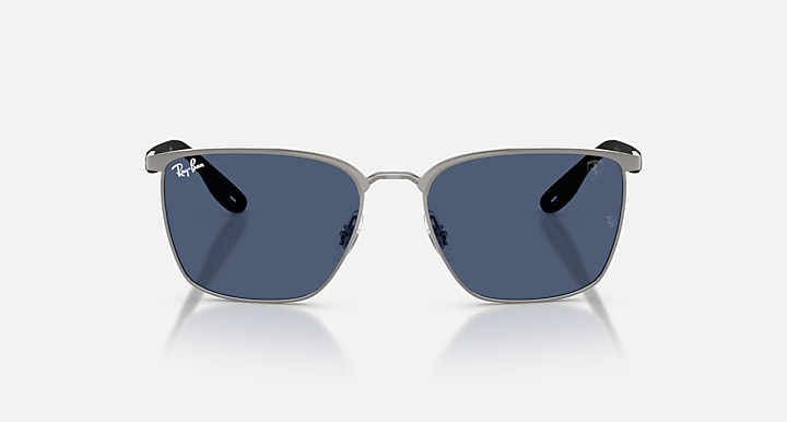 Ray-Ban RB3673M SCUDERIA FERRARI COLLECTION Silver; Black with Blue Solid Color lenses - Front