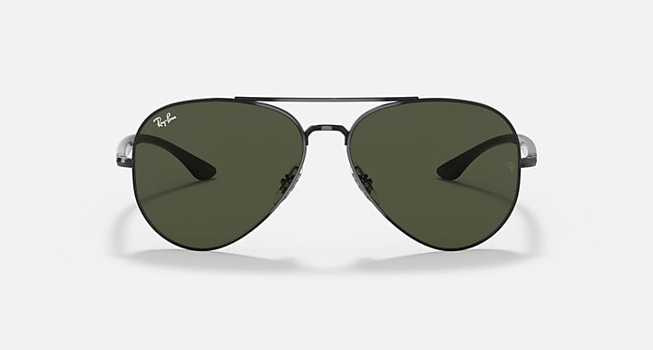 Ray-Ban RB3675 Black with G-15 Green Solid Color lenses - Front