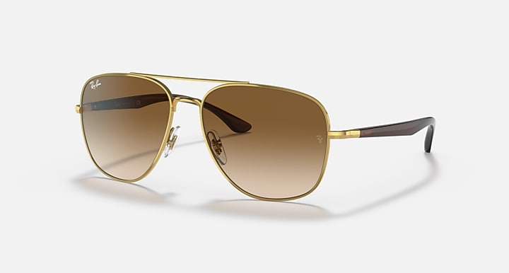 Ray-Ban RB3683 Arista Gold; Gold with Brown Gradient lenses - Quarter