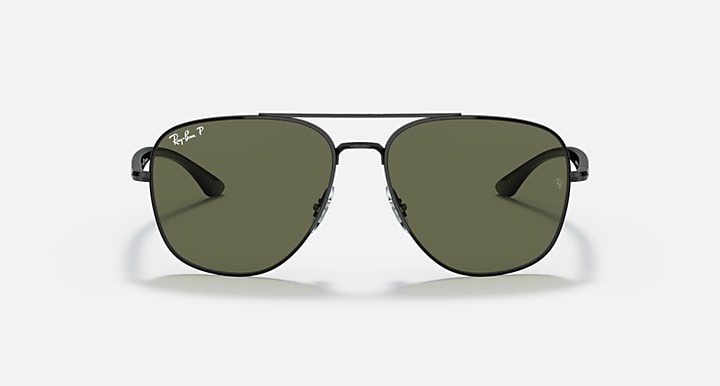 Ray-Ban RB3683 Black with G-15 Green Polarized Solid Color lenses - Front