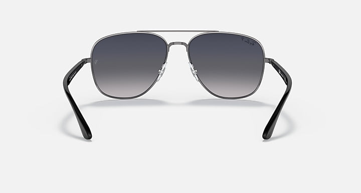 Ray-Ban RB3683 Gunmetal; Black with Blue & Grey Polarized Solid Color lenses - Back