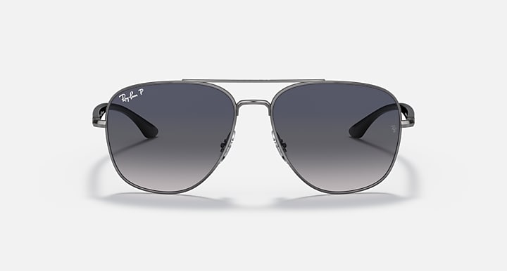 Ray-Ban RB3683 Gunmetal; Black with Blue & Grey Polarized Solid Color lenses - Front