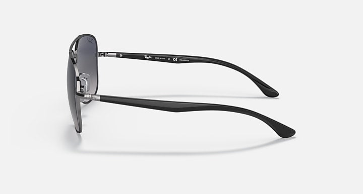 Ray-Ban RB3683 Gunmetal; Black with Blue & Grey Polarized Solid Color lenses - Lateral