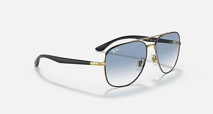 Ray-Ban RB3683 Black On Gold; Black with Blue Gradient lenses - Alternative