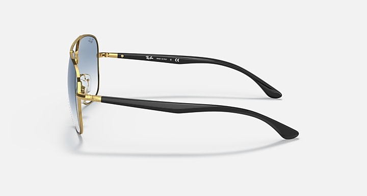 Ray-Ban RB3683 Black On Gold; Black with Blue Gradient lenses - Lateral