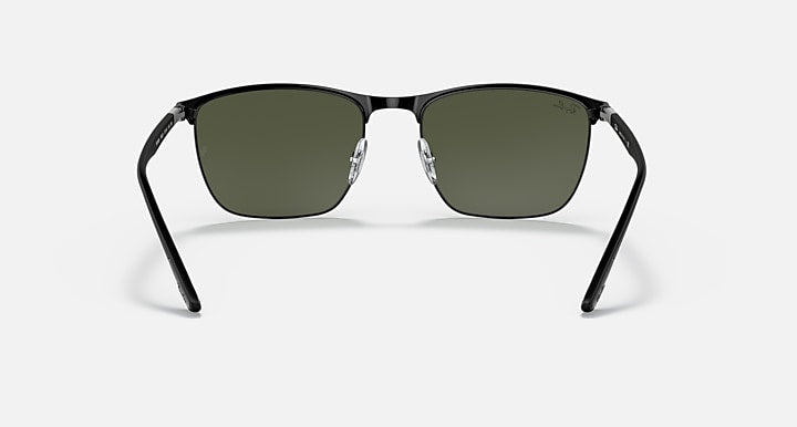 Ray-Ban RB3686 Black with Green Solid Color lenses - Back