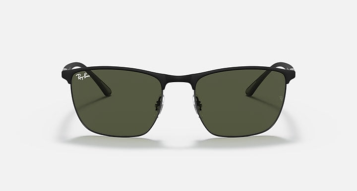 Ray-Ban RB3686 Black with Green Solid Color lenses - Front